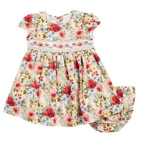 IRIS AND IVY Baby Girls Smocked Floral Dress